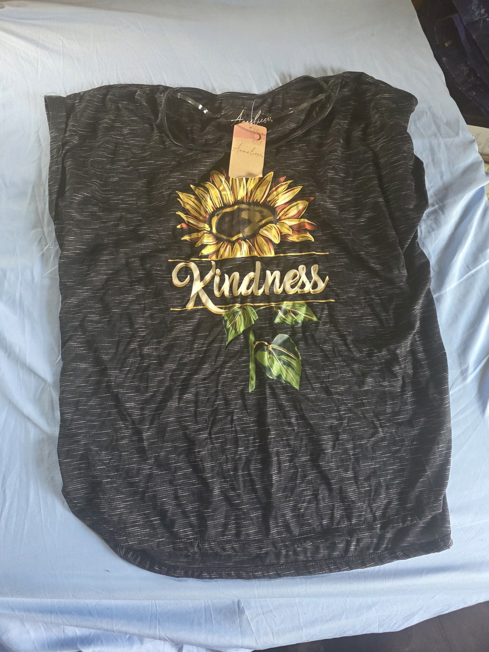 Kindness Sunflower Graphic Tee - Black